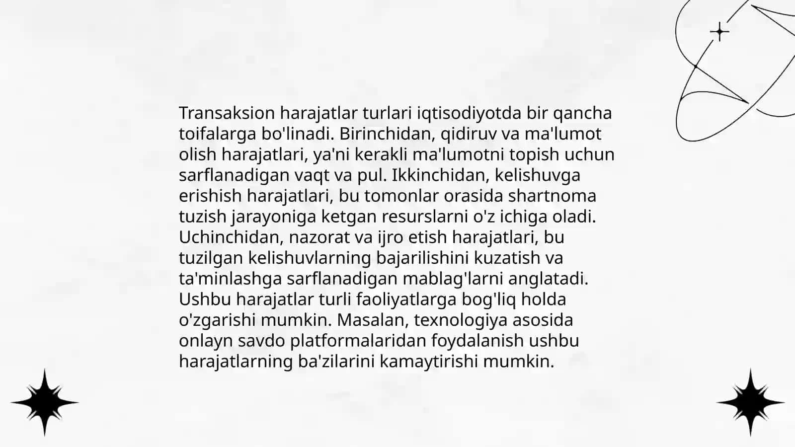 Transaksiyalar va transaksion harajatlar 4