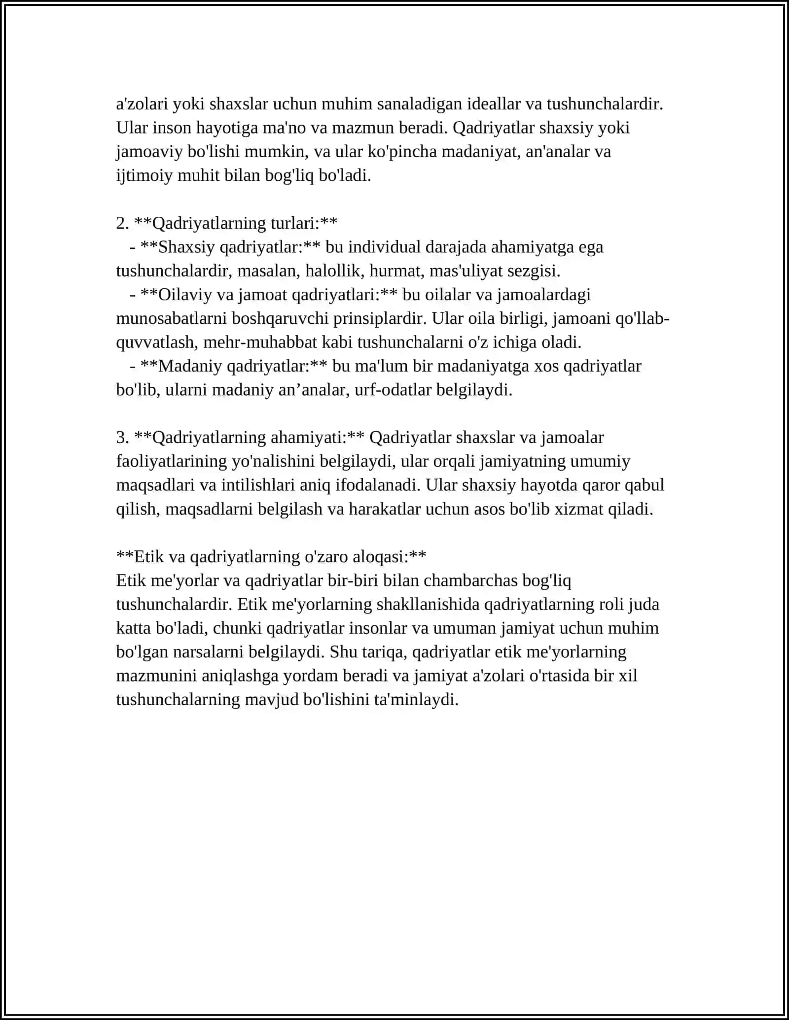 ETIK PIRENSIPLAR. IJTIMOIY ISH ETIKASI AMALIYOT ASOSI SIFATIDA 4