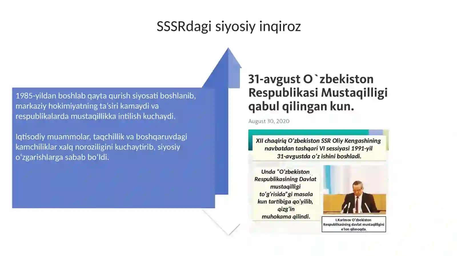 Mustaqillikka erishish arafasida O‘zbekistondagi ijtimoiy-siyosiy jarayonlar 4