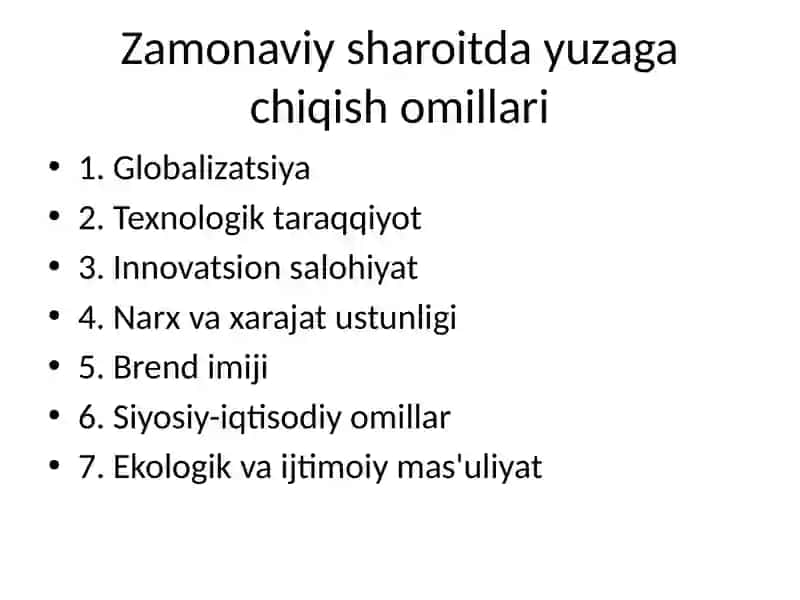 Xalqaro raqobat va uning zamonaviy sharoitda yuzaga chiqish xususiyatlari 4
