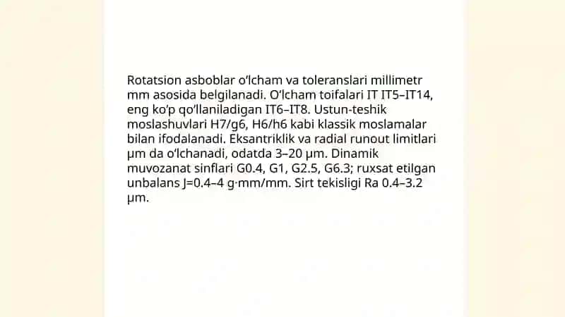 ROTATSION ASBOBLARNING STANDARTIZATSIYASI CHORIYEV DOSTON 4