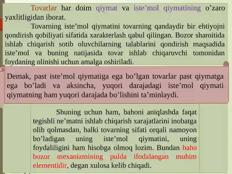 Xoʼjalik yurituvchi subʼektlarning baho siyosati va baholarni shakllantirish asoslari 4