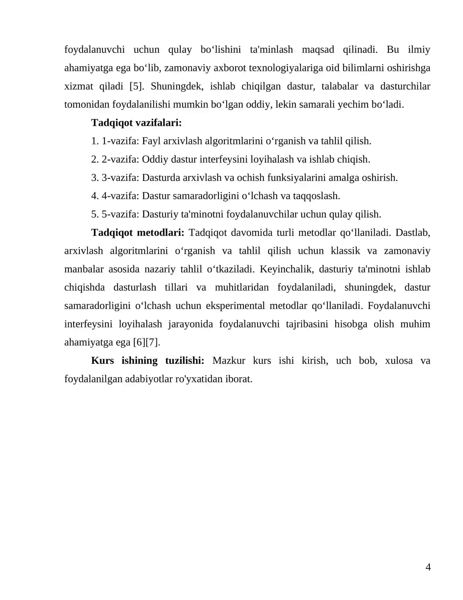 Fayl arxivlovchi va ochuvchi oddiy dastur 4