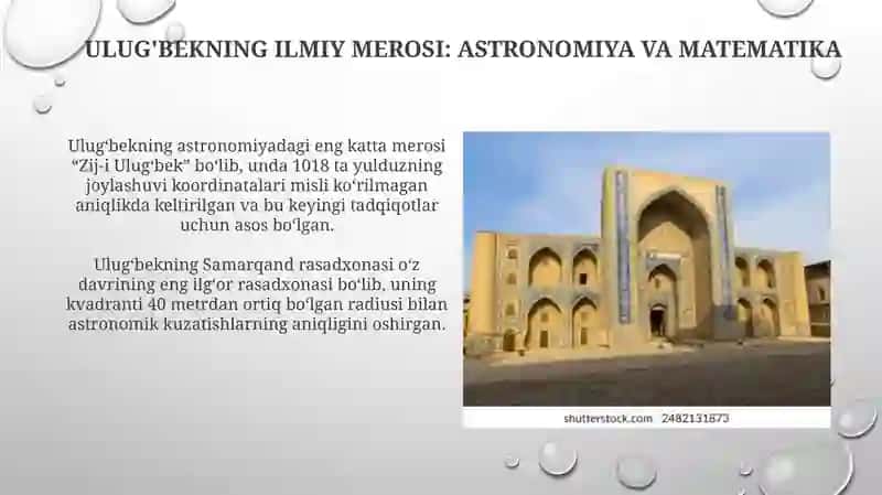 Mirzo Ulug'bek: Hayoti va Faoliyati 4