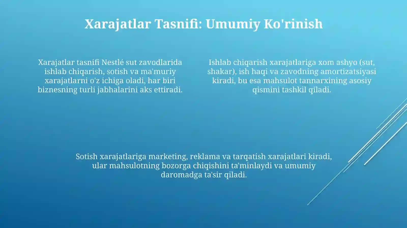 Nestlé sut zavodi: Umumiy tavsif 4