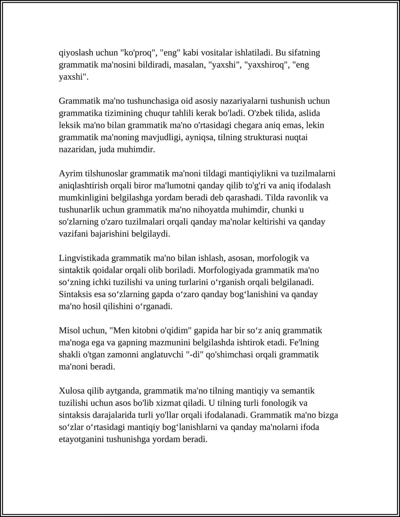 GRAMMATIK MA'NO VA UNING TURLARI 4