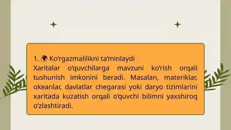 Boshlang'ich ta'lim tabiiy fanlari darslarida xaritalar bilan ishlashni o'rganish 4