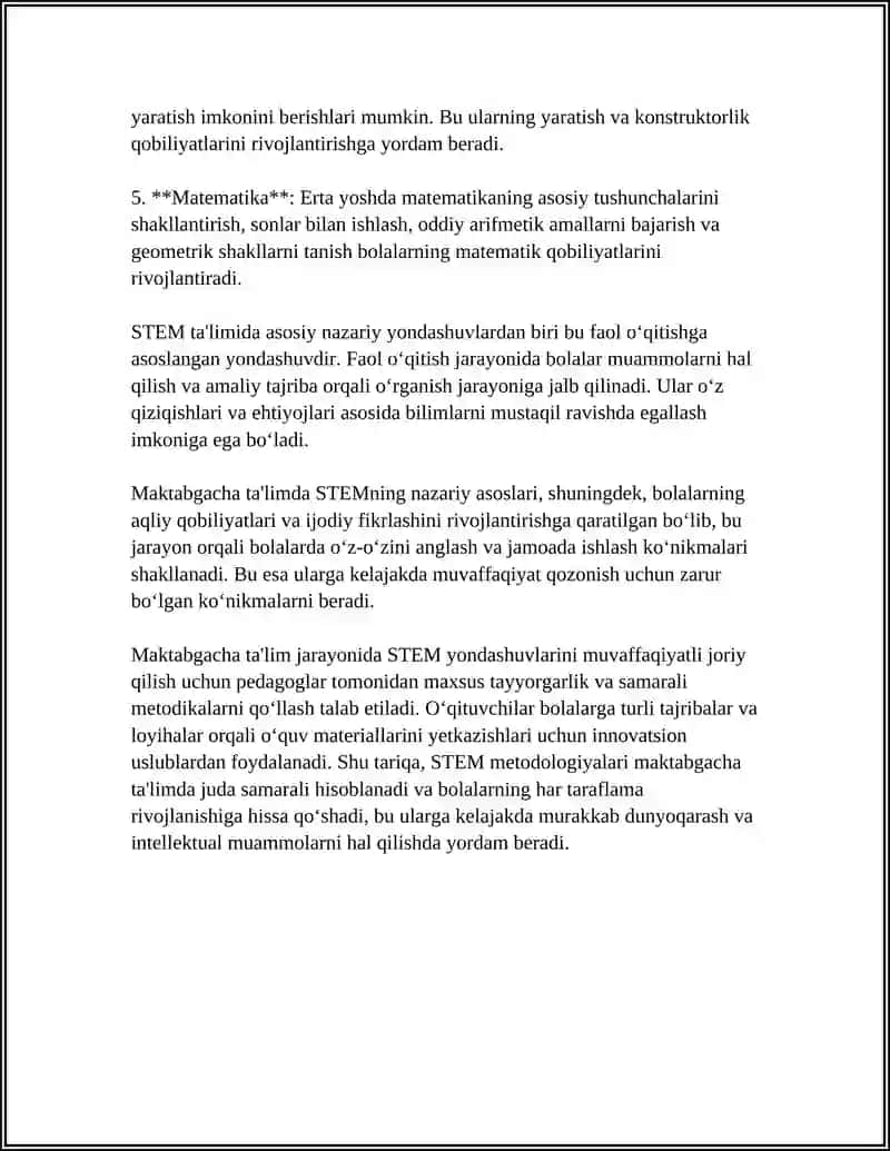 STEM Texnologiyalari Maktabgacha Talimda 4