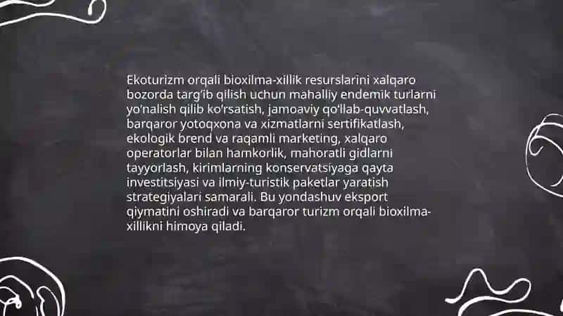 Xalqaro turizm va bio xilma-xillik: tushunchalar va ahamiyati 4