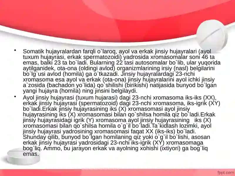 Nasl kasalliklarining material asosi xromosoma va genlar mutatsiyasi haqida tushuncha 4