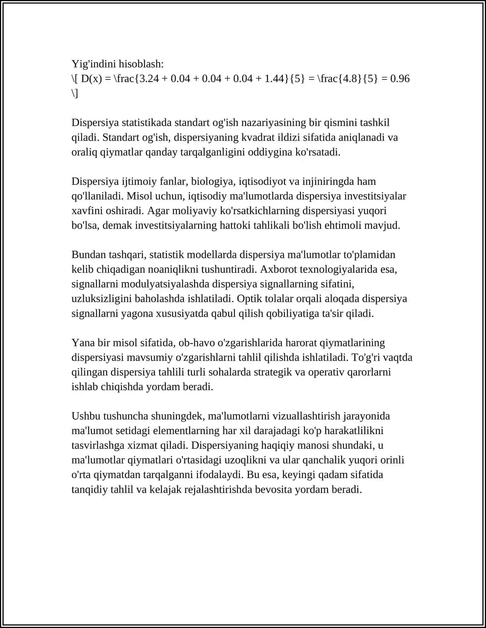 DISPERSIYA VA UNING XOSSALARI 4