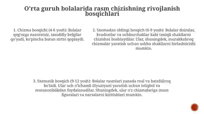 O'Rta Guruh Yoshidagi Bolalarni Dekorativ Rasm Chizishga O'Rgatish 4