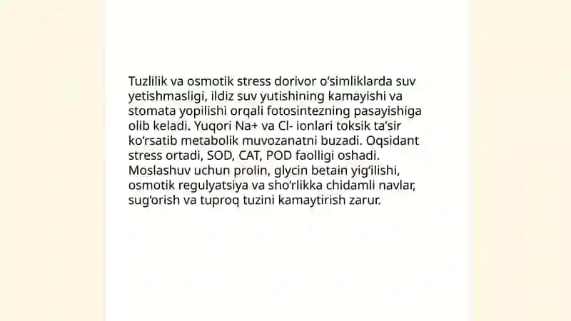 Dorivor oʻsimliklarga ta'sir etuvchi stress omillar 4