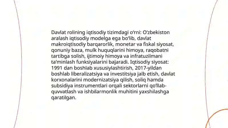 Iqtisodiy tizimlar (Oʻzbekiston misolida) 4