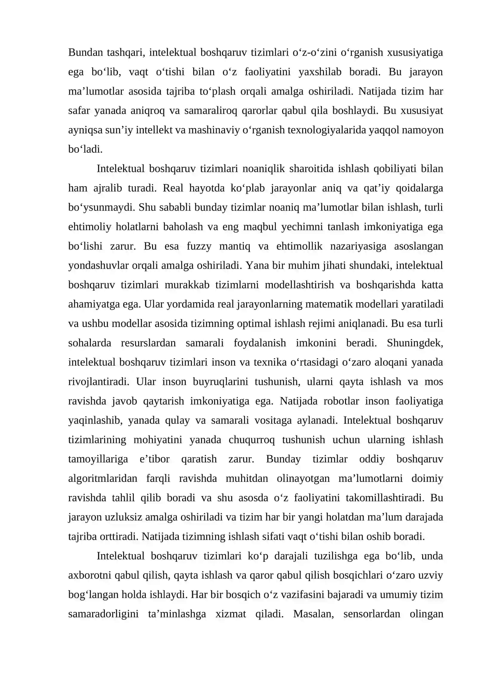 Intelektual boshqaruv tizimlarini robotexnika yo‘nalishida qo‘llash istiqbollari 4