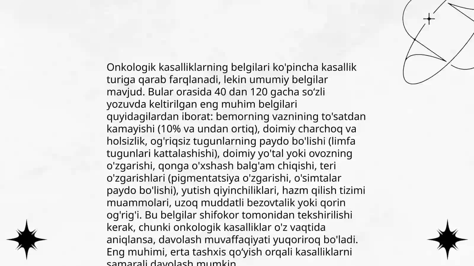 Onkologik kasalliklar haqida tushuncha 4