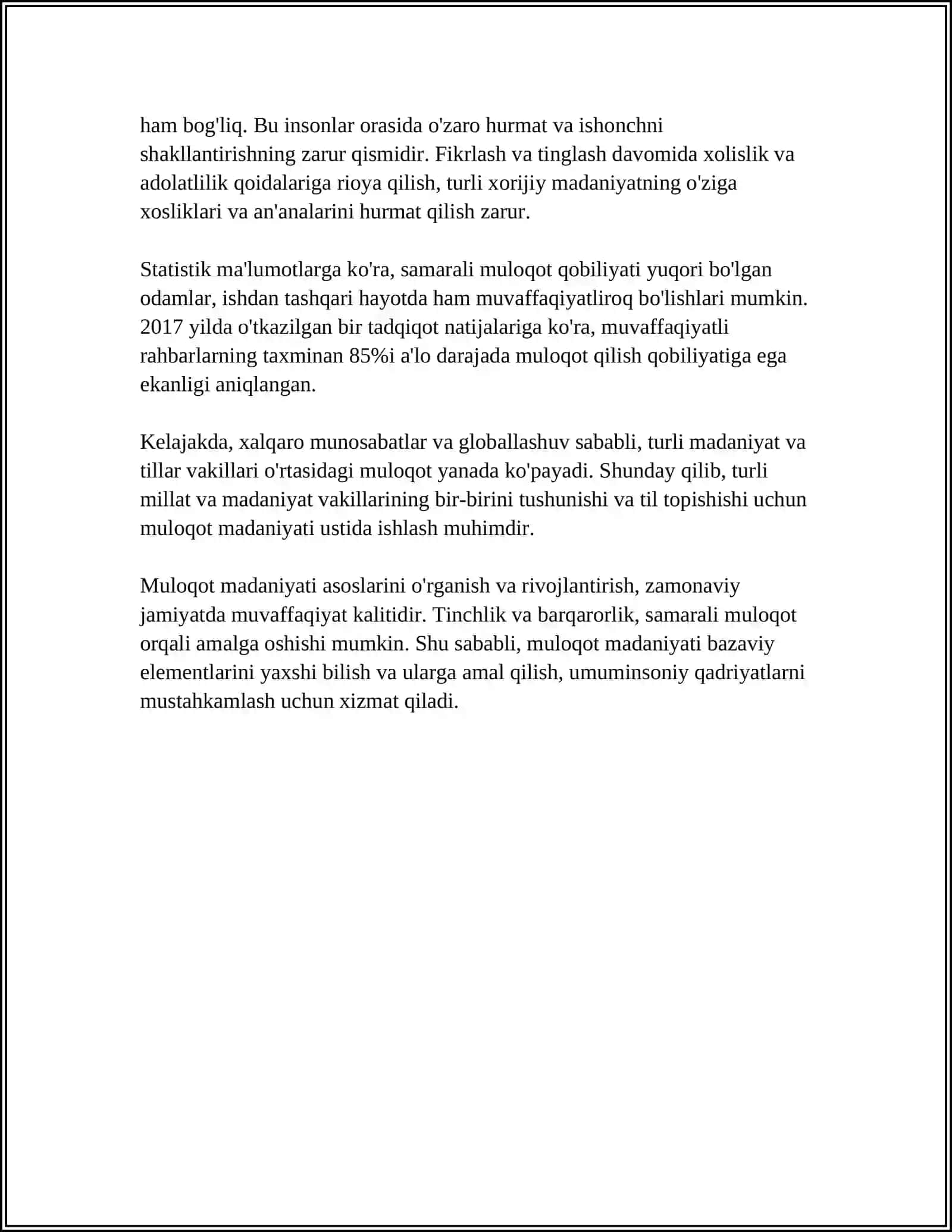 BO'LAJAK MUTAHASISLARNING MULOQOT MADANIYATINI SHAKILLANTIRISH YO'LLARI 4