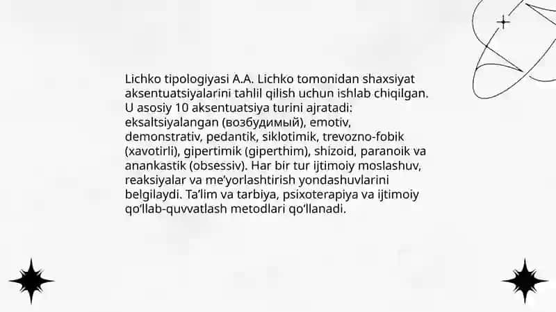 Xarakter aksentuatsiyasi va uni me’yorlashtirish usullari taqdimot tayyorlash 4