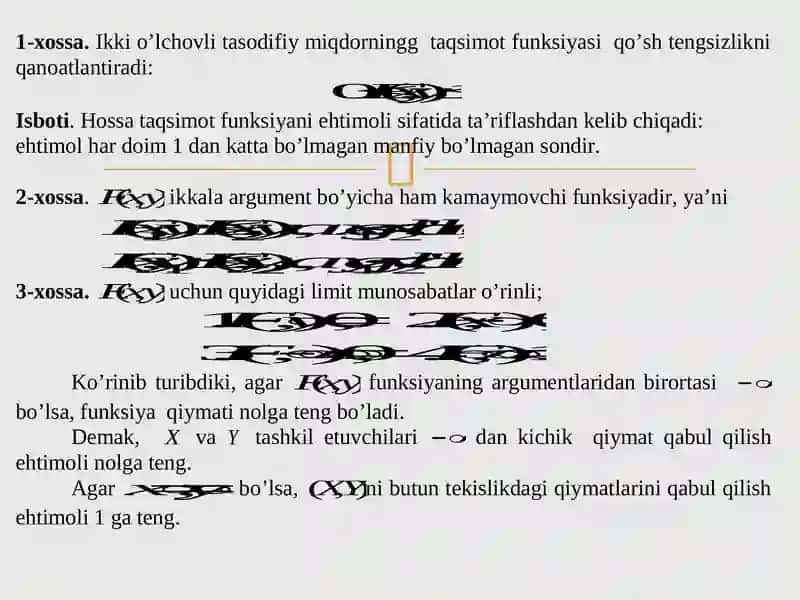 Taqsimot matrisasi. To’g’ri to’rtburchakda tekis taqsimlangan va tekislikda normal taqsimlangan tasodifiy miqdorlar 4