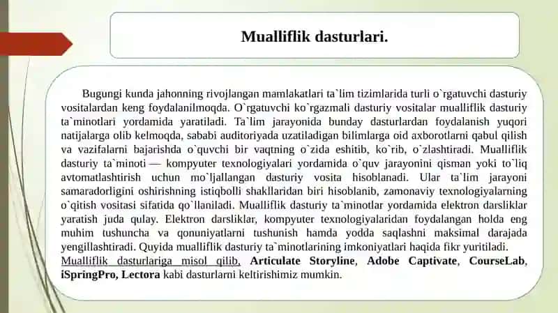 Pedagogik dasturiy vositalar 4