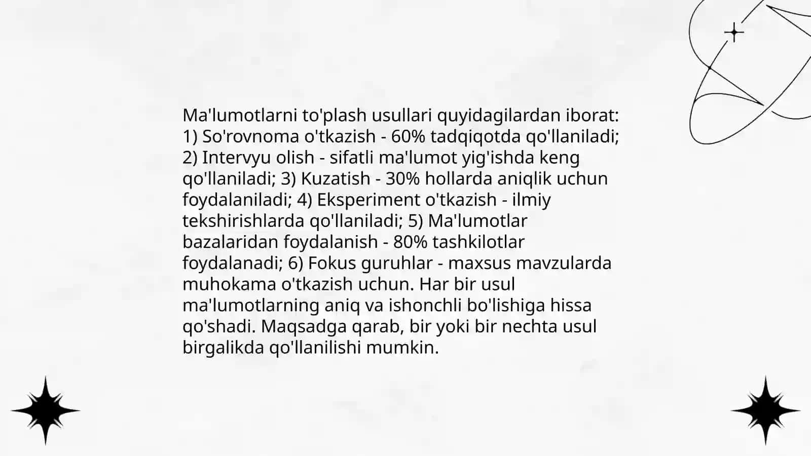 Psixilogik malumotlarni qayta ishlash metodlari va texnologiyalari 4