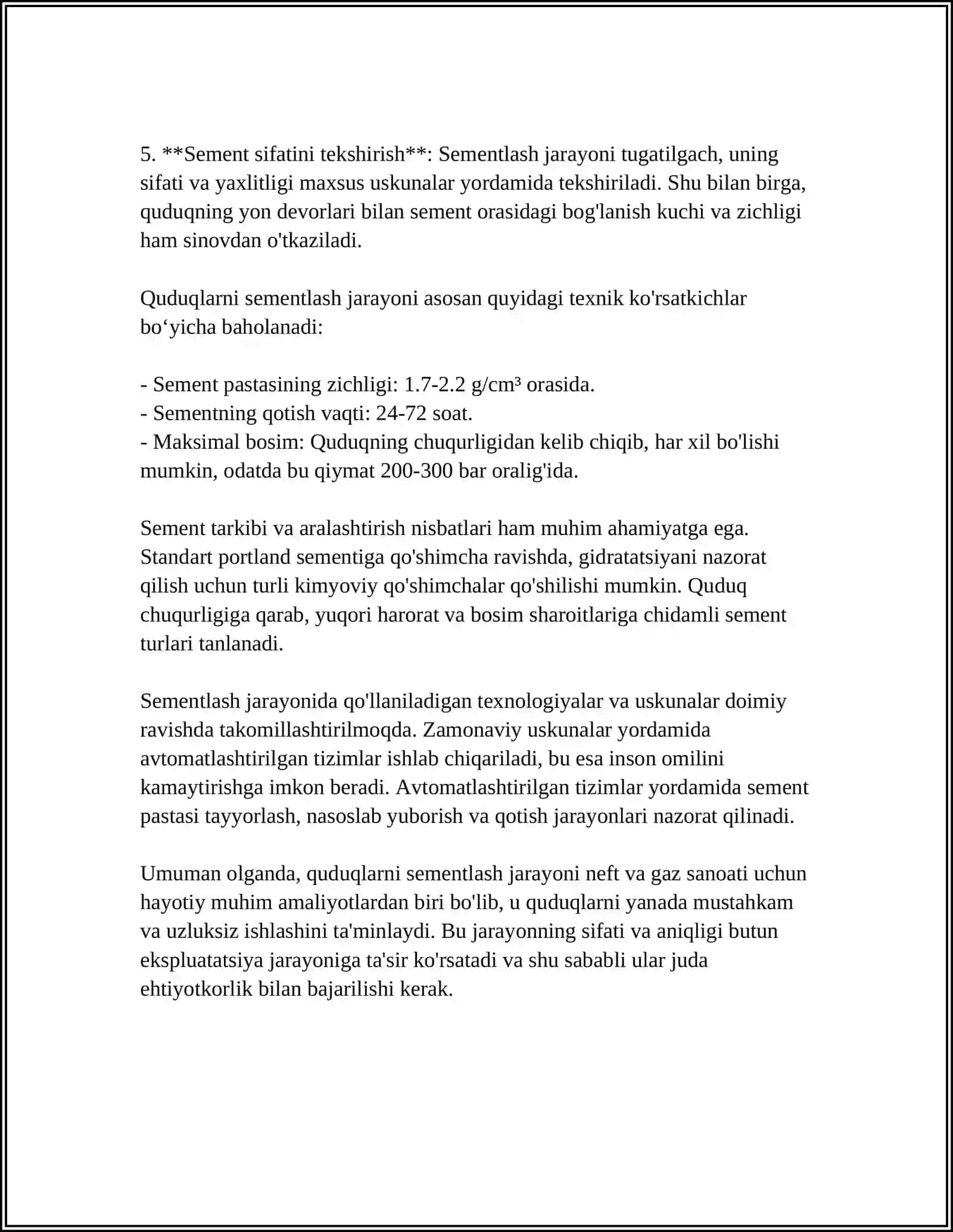 QUDUQLARNI SEMENTLASH ISHLARI 4