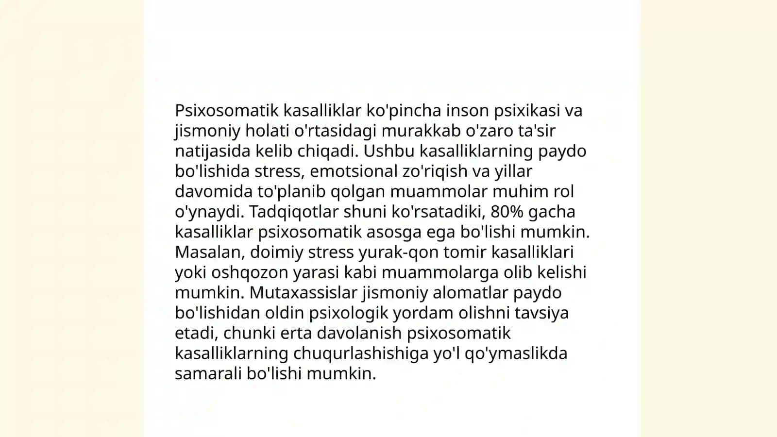 Psixosomatik tibbiyot va psixosomatik sindromlar 4