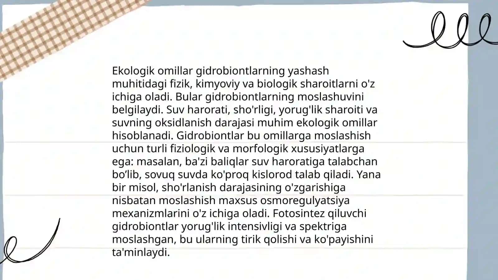 Gidrobiontlar va ularga tasir etuvchi omillar 4