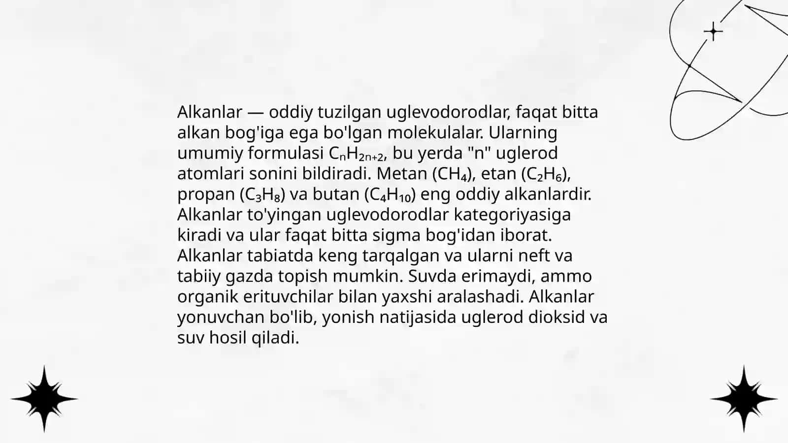 Organik kimyo asoslari. Organik birikmalarning sinflari 4