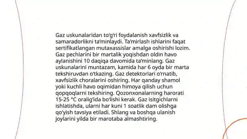 Gaz xo’jaligi tizimlari obyektlaridan foydalanishni qoidalarini o’rganish 4
