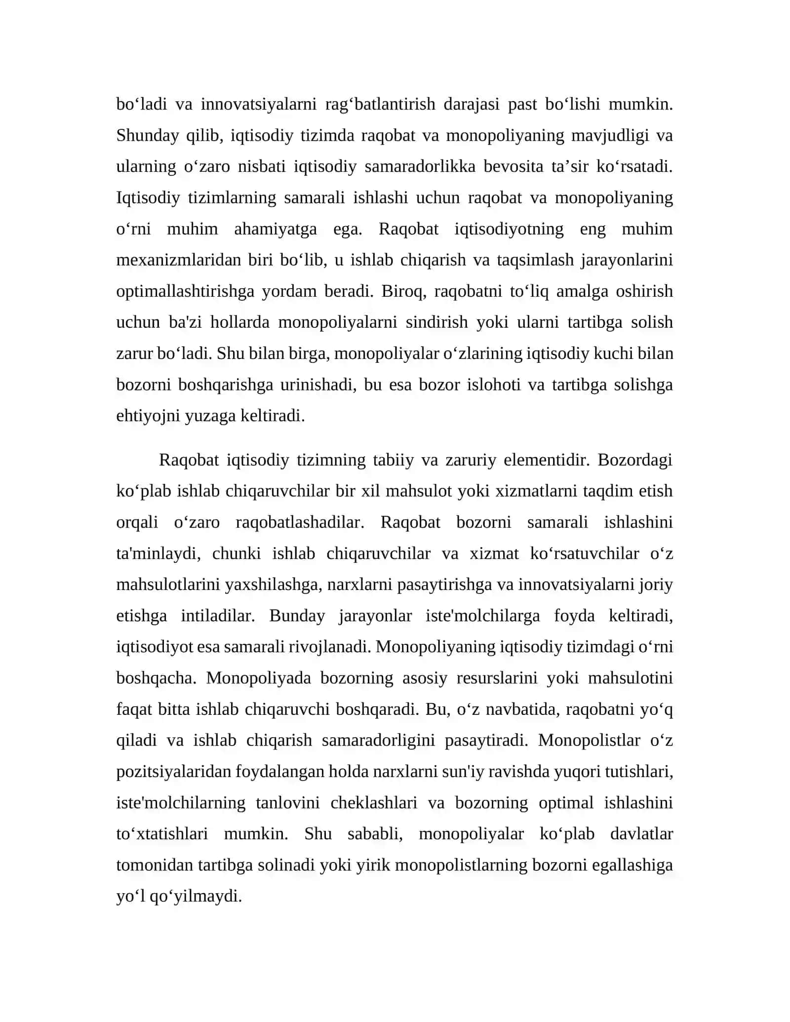 RAQOBAT VA MONOPOLIYANING IQTISODIY TAHLILI 4