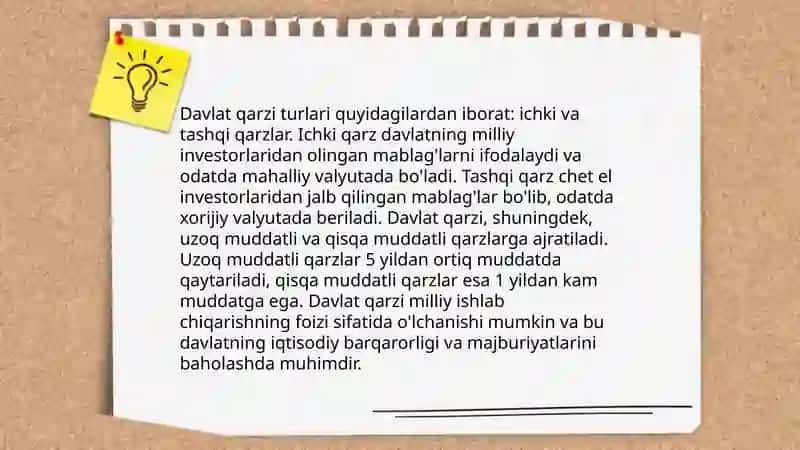 Davlat qarzi, qarz manbalari va qarz olish sabablari 4