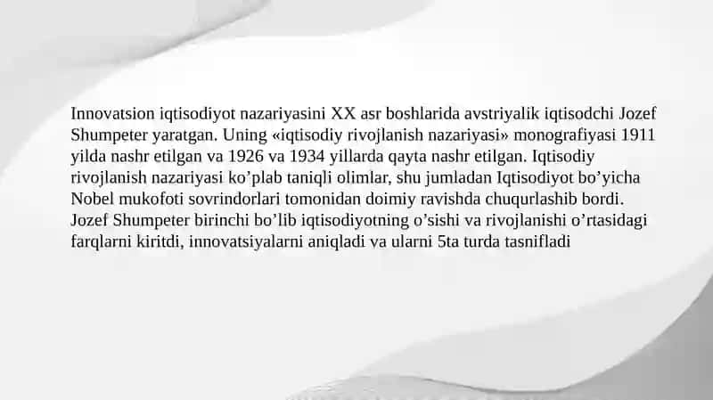 Innovatsion iqtisodiyot - iqtisodiyot fanlarining tarkibiy qismi va bilimlar sohasi 4