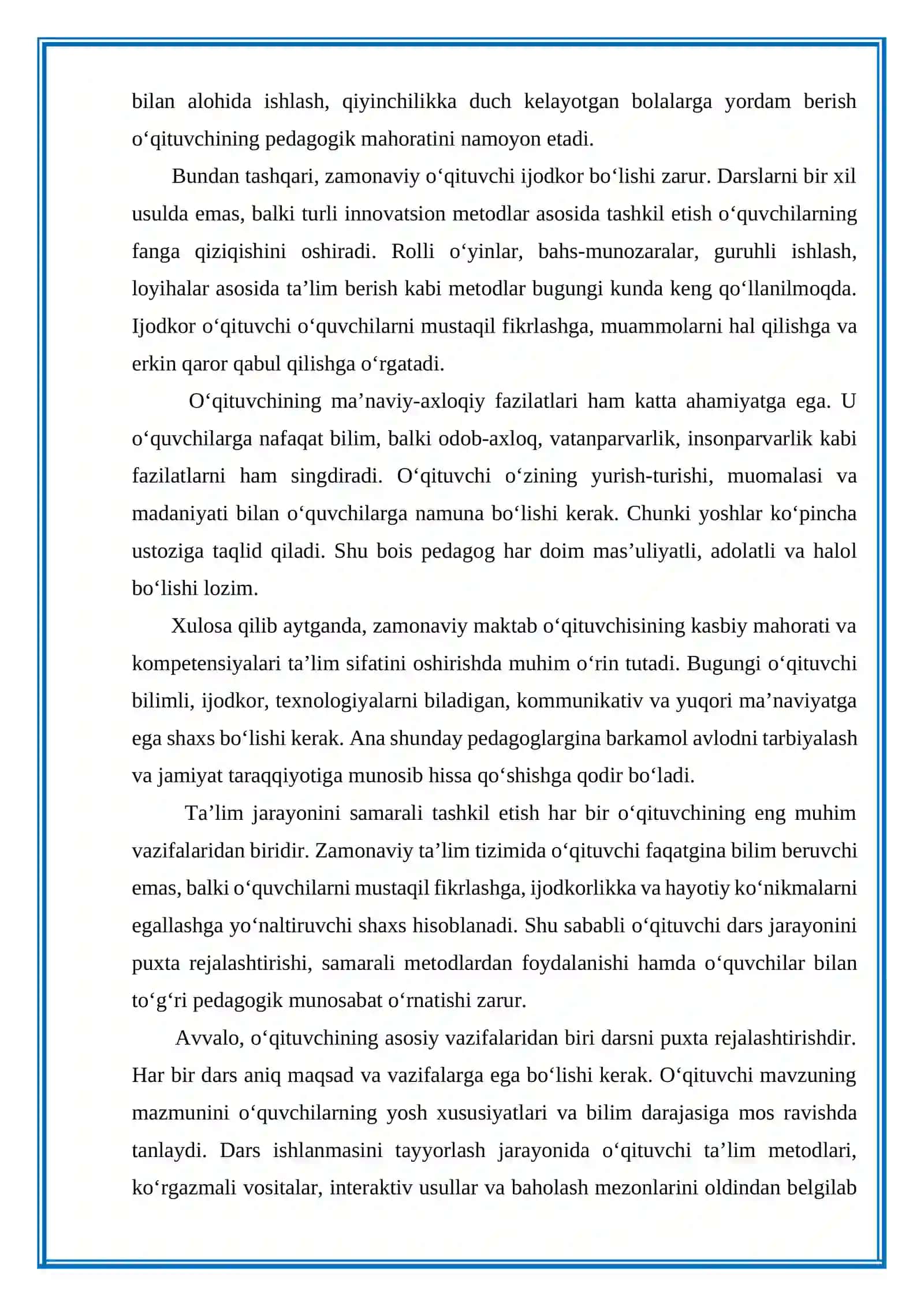 Zamonaviy maktab o’qituvchising vazifalari mavzusida 4
