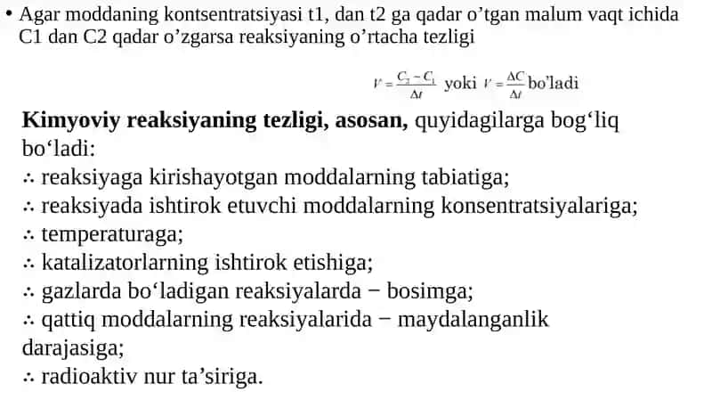 Kimyoviy kinetika va kimyoviy muvozanat.Kataliz 4