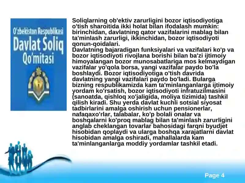 Soliqlarning davlat byudjetidaromadlaridagi o`rni 4