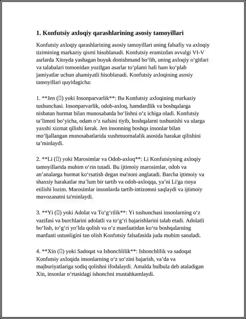 KONFUTSIYNING AXLOQIY QARASHLARI 4