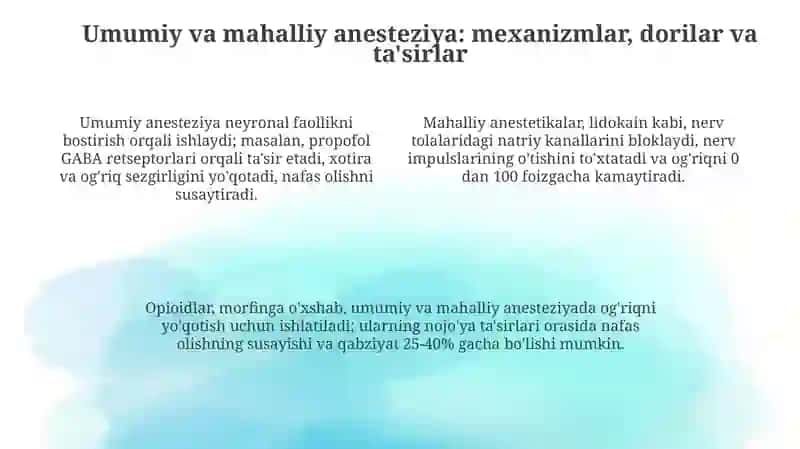 Umumiy va mahalliy ogʻriqsizlantirish 4