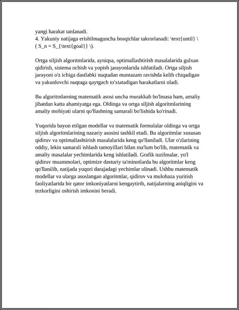 Oldinga va ortga siljish algoritmalarining nazariy mohiyati 4