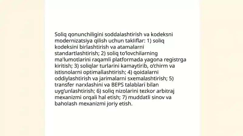 Ozbekiston respublikasida soliq siyosatini takomilashtirish yollari 4