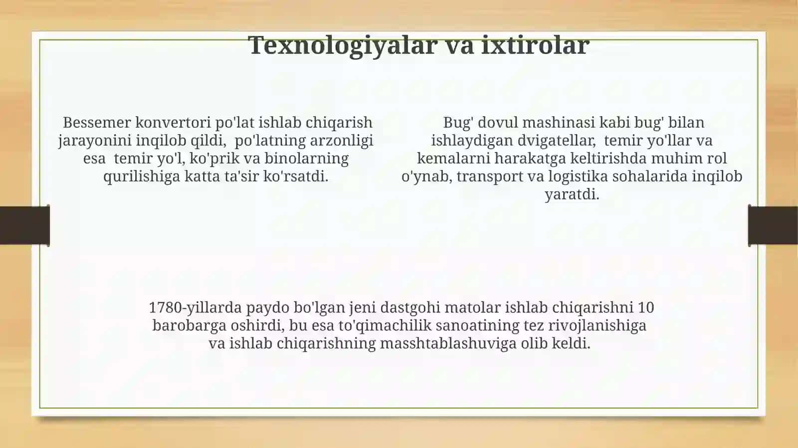 G'arbiy Yevropa va Amerikada Sanoat Inqilobi 4