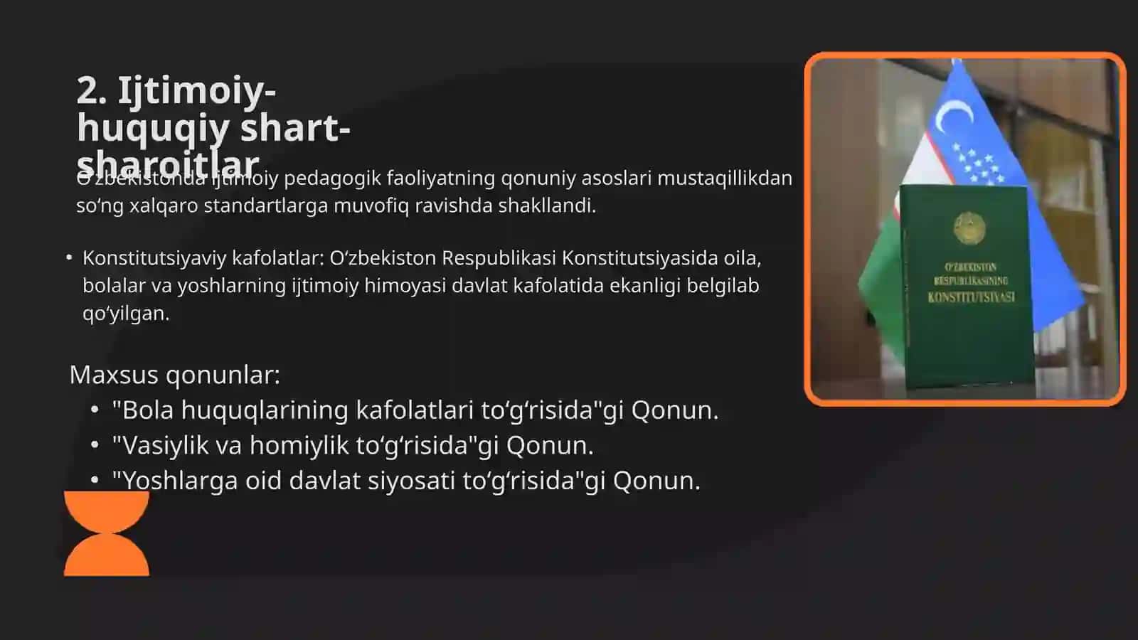 O’zbekistonda ijtimoiy pedagogikaning paydo bo’lishi,ma’naviy-tarixiy,ijtimoiy-xuquqiy shart-sharoitlari 4