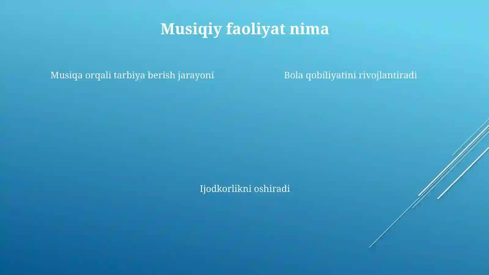 Mavzu: Maktabgachayoshdagibolalarningmusiqiyfaoliyatimazmuni 4