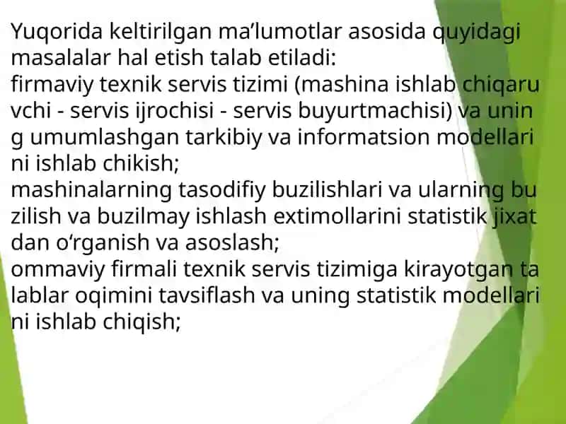 Mashinalar texnik xizmat ko‘rsatishni tashkillashtirish asoslari 4