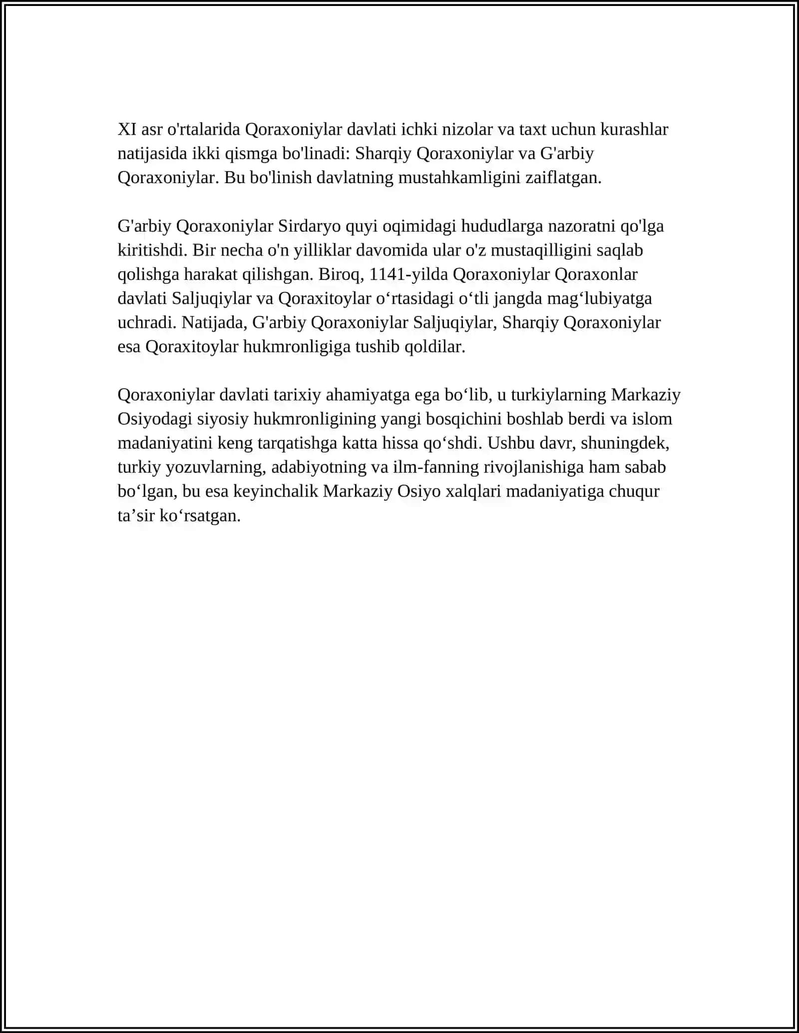 QORAXONIYLAR VA UYG'UR IDUKUT DAVLATI REFERAT 4