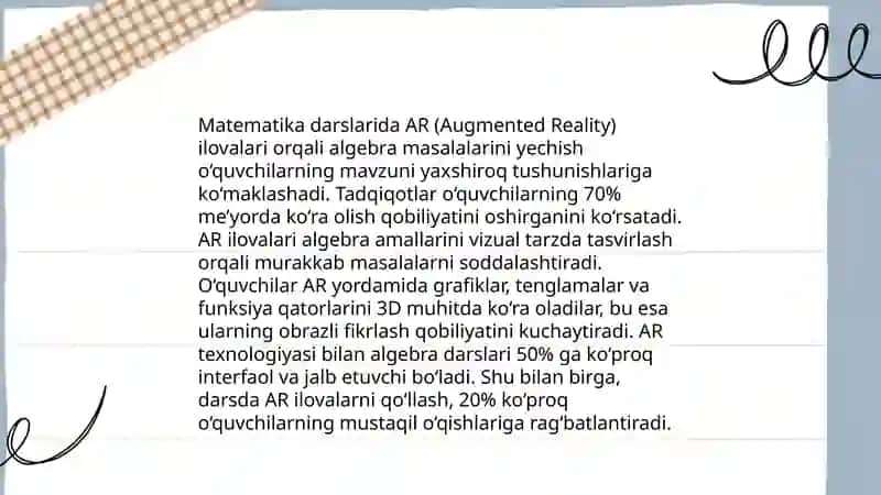 Matematik oqitishda Ar(argumental reallity) texnalogiyalaridan foydalanish 4