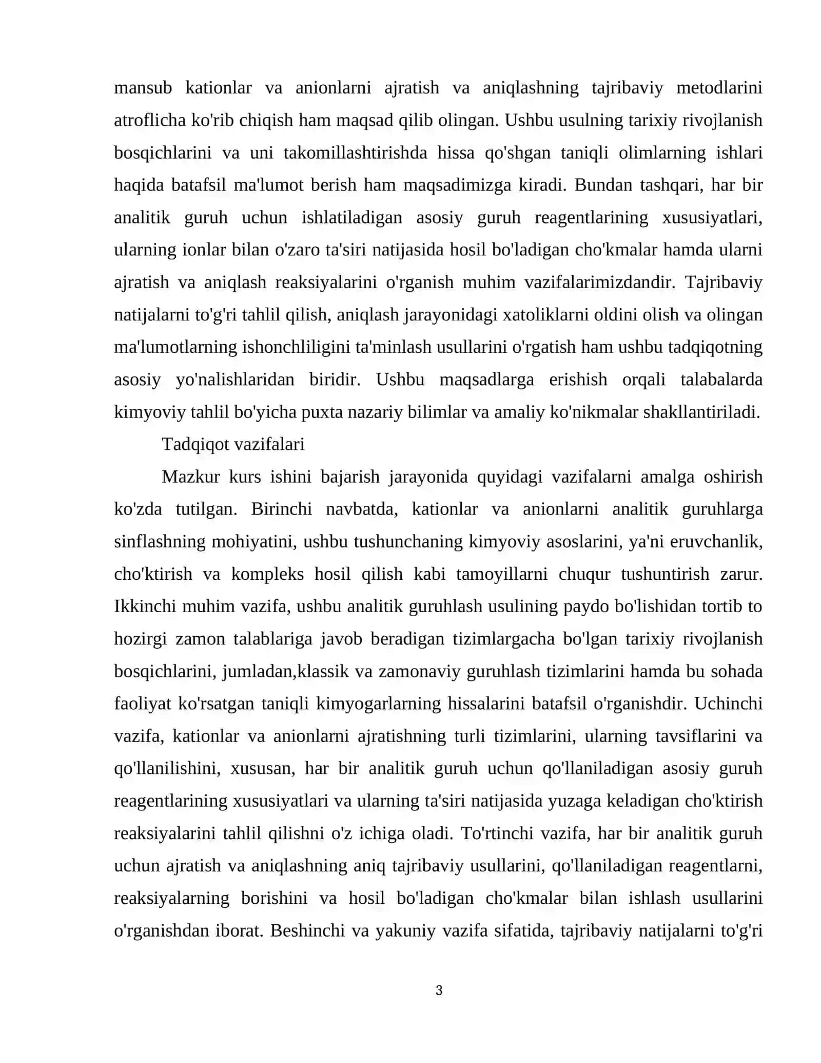 Kationlarning va anionlar analitik guruhlarga sinflanishi. ( tajribasi bilan) 4