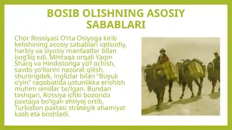 O'rta Osiyoning chor Rossiyasi tomonidan bosib olinishi. O'rta Osiyo mamuriy hududiy chegarasining o'zgarishi. 4