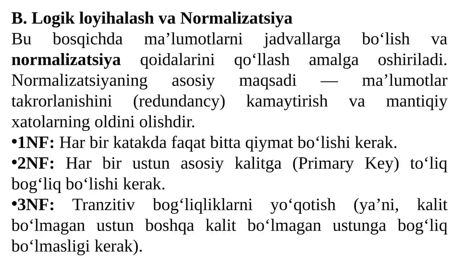 Ma’lumotlar bazasini loyihalash va optimallashtirish 4