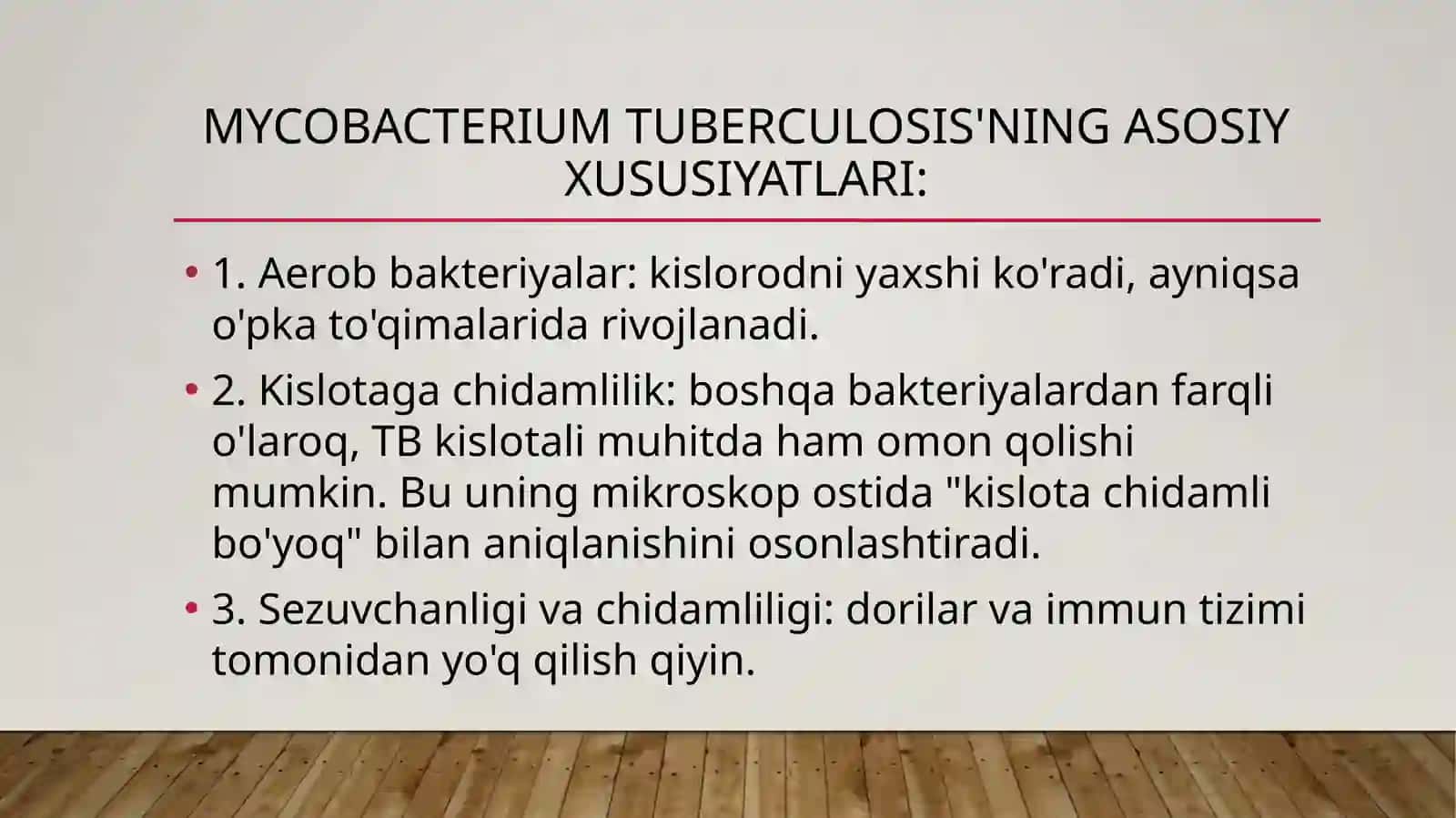 Tuberkulyozetiologiyasi va dorilarga chidamli turlari 4
